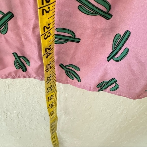 Pink Green Cactus Cacti Button Front T Shirt Size XL - Picture 8 of 8